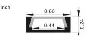 Aluminum Extrusion 1 LED Strip- 4 FT- QTY 2